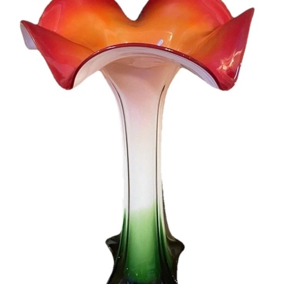 Murano Other - Murano style calla lily trumpet flower jack in the pulpit Glass Art Vase